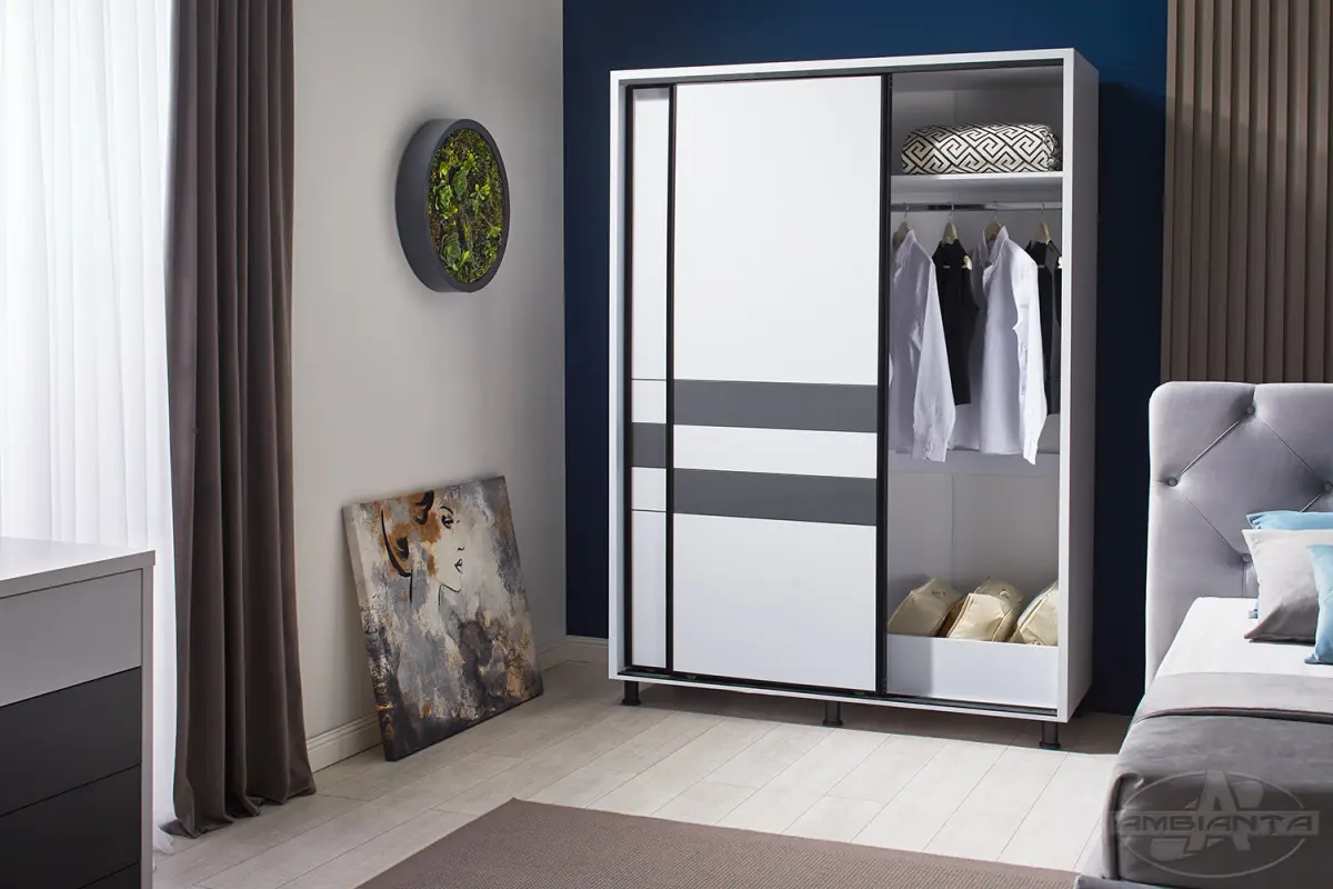 Гардероб Cristal Белый-grafit