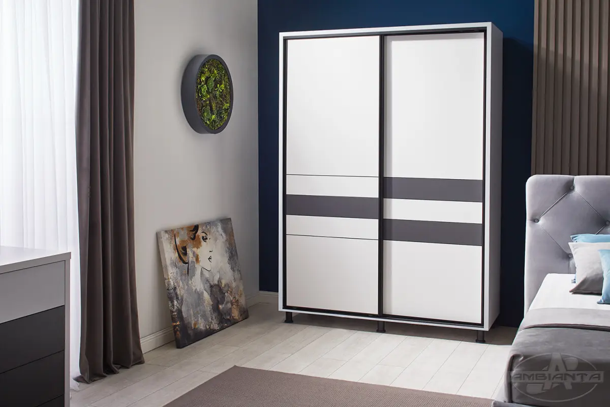 Гардероб Cristal Белый-grafit